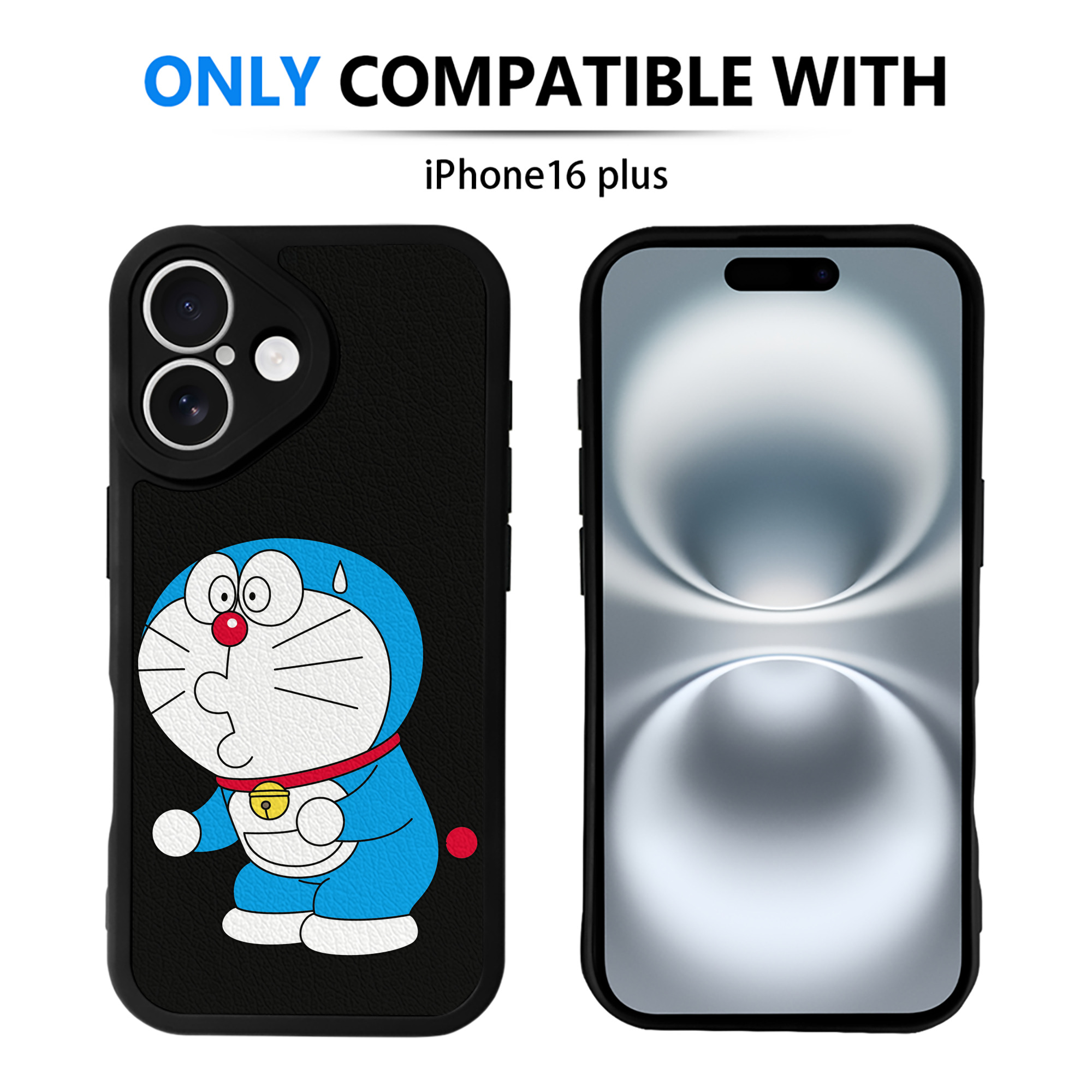 （画像用） ドラえもん Doraemon 【iPhone 16シリーズ対応】シリコンスマホケース（レザー調） 材質：シリコン